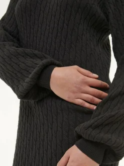 Strickkleid aus Bio-Baumwolle und Wolle, 01 schwarz, S, GOTS