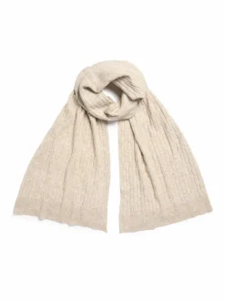 Strickschal aus Bio-Baumwolle und Wolle, 44 sand melange, one size, GOTS