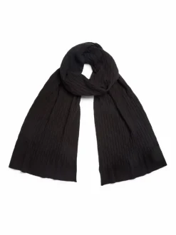 Strickschal aus Bio-Baumwolle und Wolle, 01 schwarz, one size, GOTS