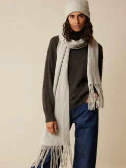 Strickschal aus Bio-Baumwolle und Wolle, 15 stein melange, one size, GOTS