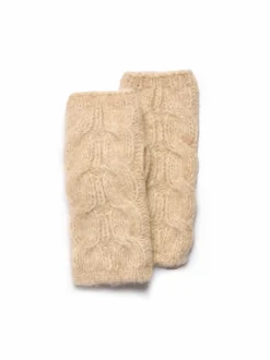 Strickstulpen aus Alpakawolle und Bio-Baumwolle, 14 natur melange, one size