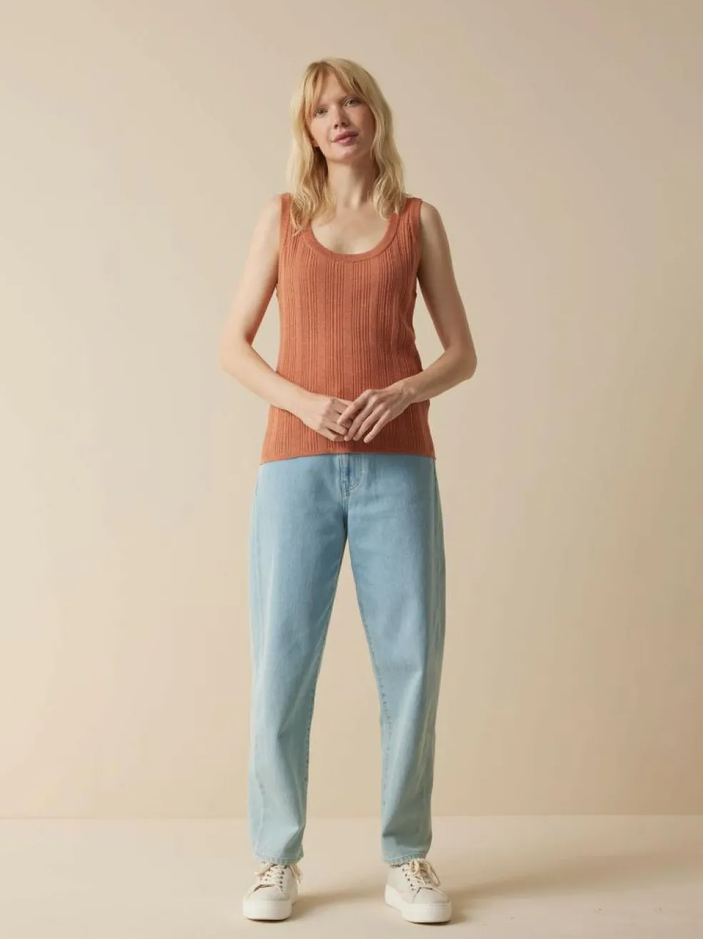 Stricktop aus Bio-Baumwolle, 49 mahagoni melange, XL, GOTS