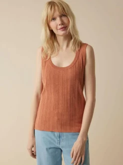 Stricktop aus Bio-Baumwolle, 49 mahagoni melange, XL, GOTS