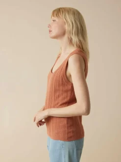 Stricktop aus Bio-Baumwolle, 49 mahagoni melange, XL, GOTS