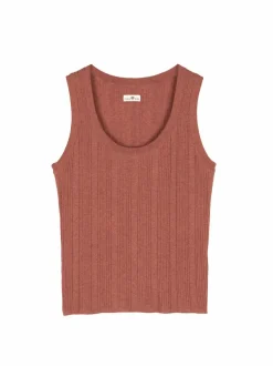 Stricktop aus Bio-Baumwolle, 49 mahagoni melange, XL, GOTS