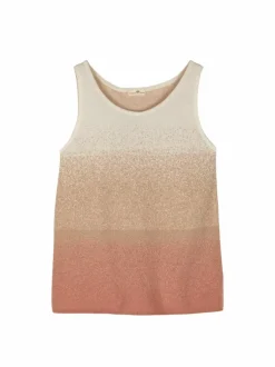 Stricktop aus Bio-Baumwolle und Leinen, 77 strick degradé, S, GOTS