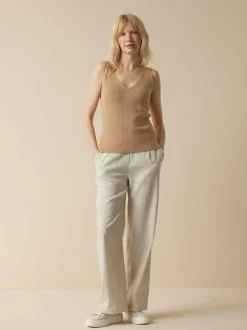 Stricktop aus Bio-Baumwolle, 58 caramel melange, XS, GOTS