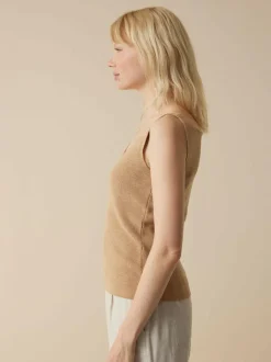 Stricktop aus Bio-Baumwolle, 58 caramel melange, XS, GOTS