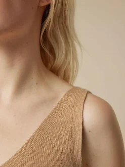 Stricktop aus Bio-Baumwolle, 58 caramel melange, XS, GOTS