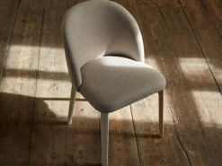 Stuhl Belmont ohne Armlehne 54X60/45X83/48 cm, mit Bezug, Wollstoff Tano Natur (79), Buche