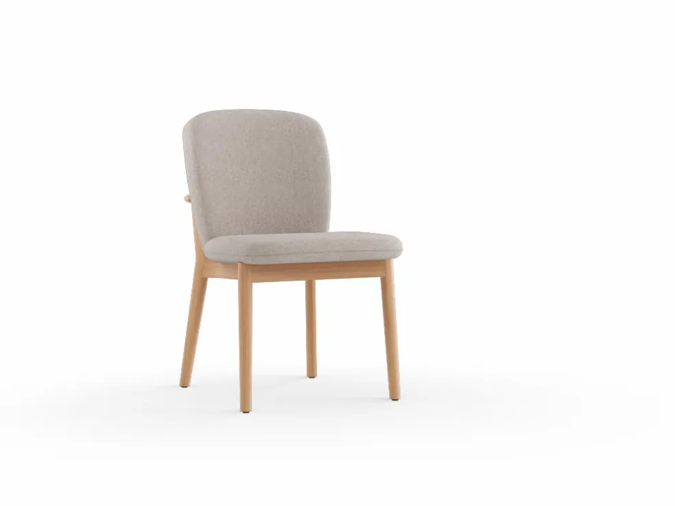 Stuhl Kilian, ohne Armlehne, Wollstoff Tano Natur (79), Buche