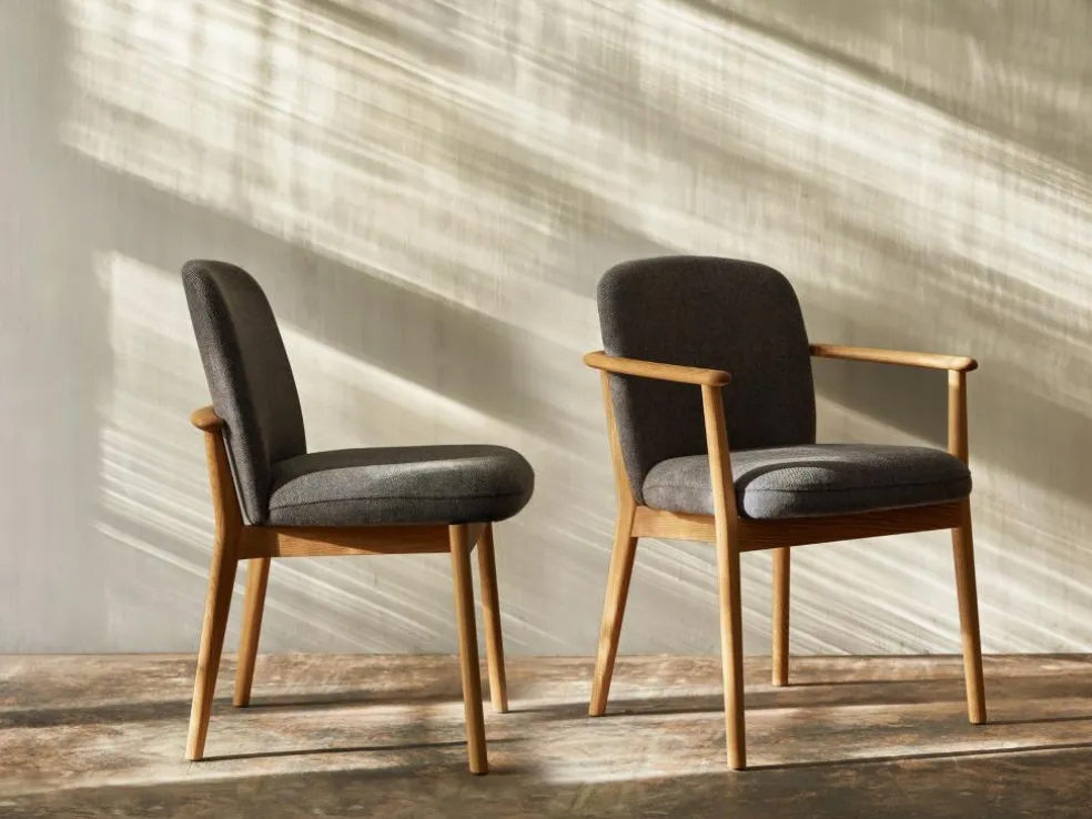 Stuhl Kilian, ohne Armlehne, Wollstoff Tano Natur (79), Buche