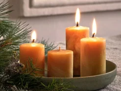 Stumpenkerze aus Bienenwachs, natur, Höhe 10 cm, ø 5 cm, 1 Stk.