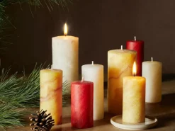 Stumpenkerze aus Bienenwachs, elfenbein, Höhe 10 cm, ø 5 cm, 1 Stk.