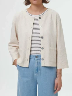 Sweatjacke aus Bio Baumwolle/Hanf, 13 natur, 46, GOTS