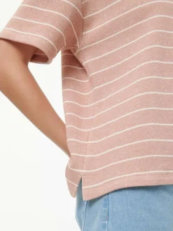 Sweatshirt aus Bio Baumwolle, 85 camelie/offwhite, S, GOTS