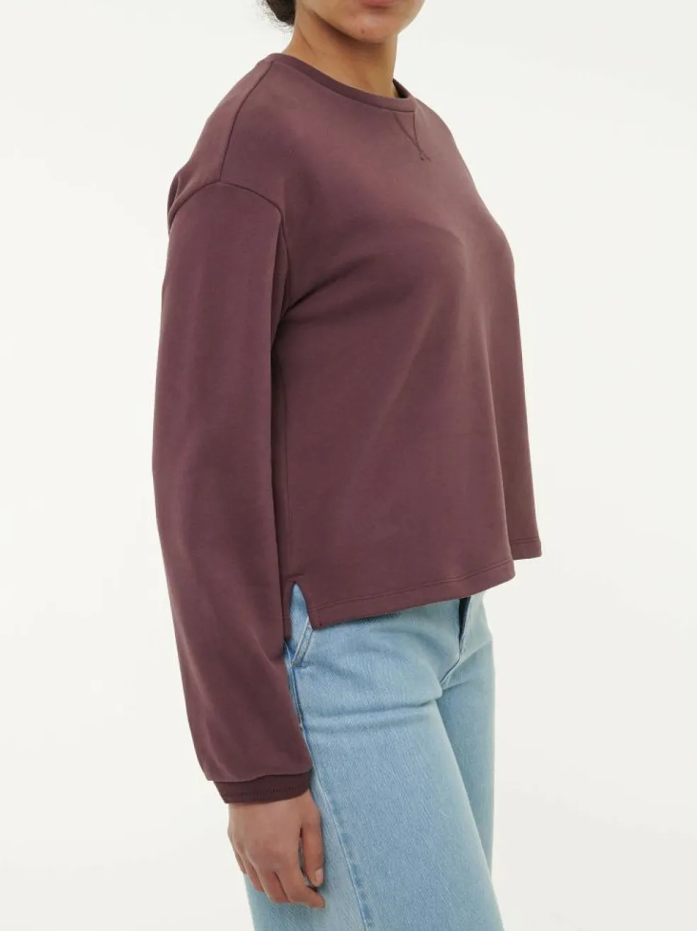 Sweatshirt aus Bio-Baumwolle, 03 merlot, 38, GOTS