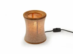 Tischleuchte Malla inkl. Leuchtmittel, Schirm 100% Schafschurwolle, 3D Strick Sand, Eiche