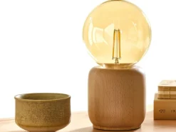 Tischleuchte Osino inkl. Leuchtmittel, Buche