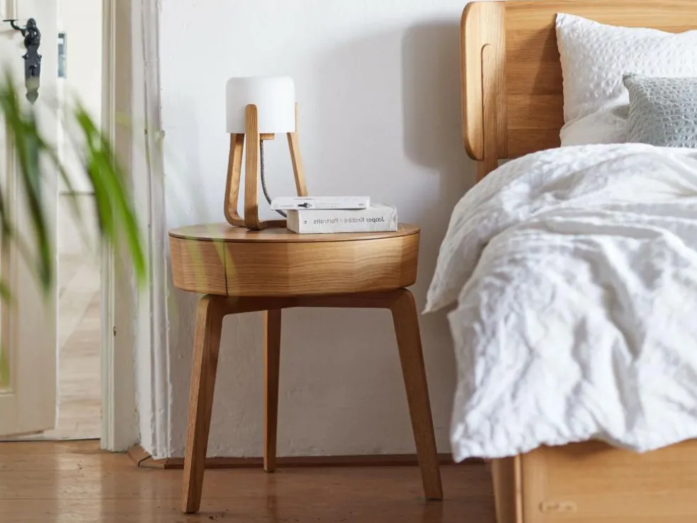 Tischleuchte Torasu, Höhe 30 cm, Ø 14 cm, Eiche, inkl. Leuchtmittel