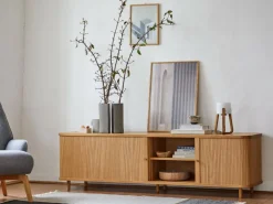 Tischleuchte Torasu, Höhe 30 cm, Ø 14 cm, Eiche, inkl. Leuchtmittel