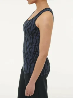 Top aus Bio Baumwolle, 82 print mitternachtblau, 38, GOTS