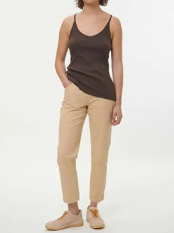 Top aus Bio-Baumwolle, 95 kakao, L, GOTS