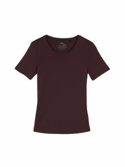 T-Shirt aus Bio-Baumwolle, 03 merlot, 38, GOTS