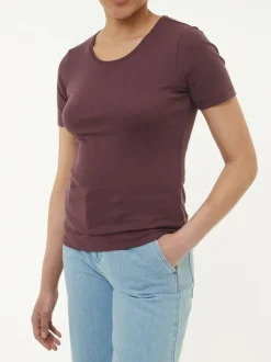 T-Shirt aus Bio-Baumwolle, 03 merlot, 38, GOTS