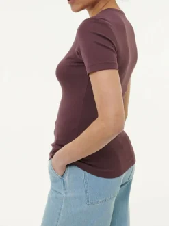 T-Shirt aus Bio-Baumwolle, 03 merlot, 38, GOTS