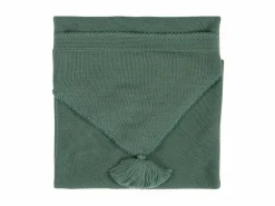 Wickel- und Puckdecke Leni, mit Kapuze, salbei, 80 x 80 cm, 100 % Schurwolle (Merino), Schurwolle kbT