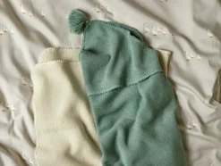 Wickel- und Puckdecke Lola, natur, 80 x 95 cm, 100 % Schurwolle (Merino), Schurwolle kbT