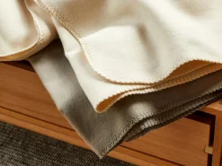 Wohndecke Mila Pur, stein, 150 x 200 cm, 100 % Baumwolle, Baumwolle kbA, GOTS