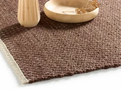 Wollteppich Ambo, GOTS, Dunkelbraun, 70 x 140 cm