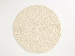 Wollteppich Maglia, Naturweiß ungefärbt, Ø 140 cm