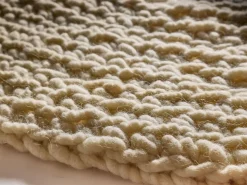 Wollteppich Maglia, Naturweiß ungefärbt, Ø 140 cm