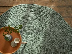 Wollteppich Maglia, Naturweiß ungefärbt, Ø 140 cm