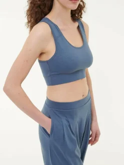 Yoga Bra aus Bio Baumwolle, 33 vintage indigo, 38, GOTS