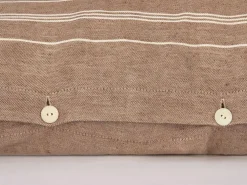 Zierkissenbezug DAFNE, kaffee, 35 x 80 cm, 50% Baumwolle/50% Leinen, GOTS