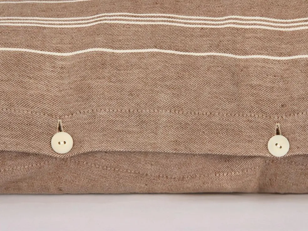 Zierkissenbezug DAFNE, kaffee, 35 x 80 cm, 50% Baumwolle/50% Leinen, GOTS