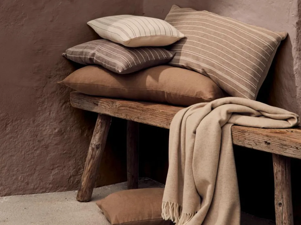 Zierkissenbezug DAFNE, kaffee, 35 x 80 cm, 50% Baumwolle/50% Leinen, GOTS