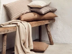 Zierkissenbezug DAFNE, kaffee, 35 x 80 cm, 50% Baumwolle/50% Leinen, GOTS