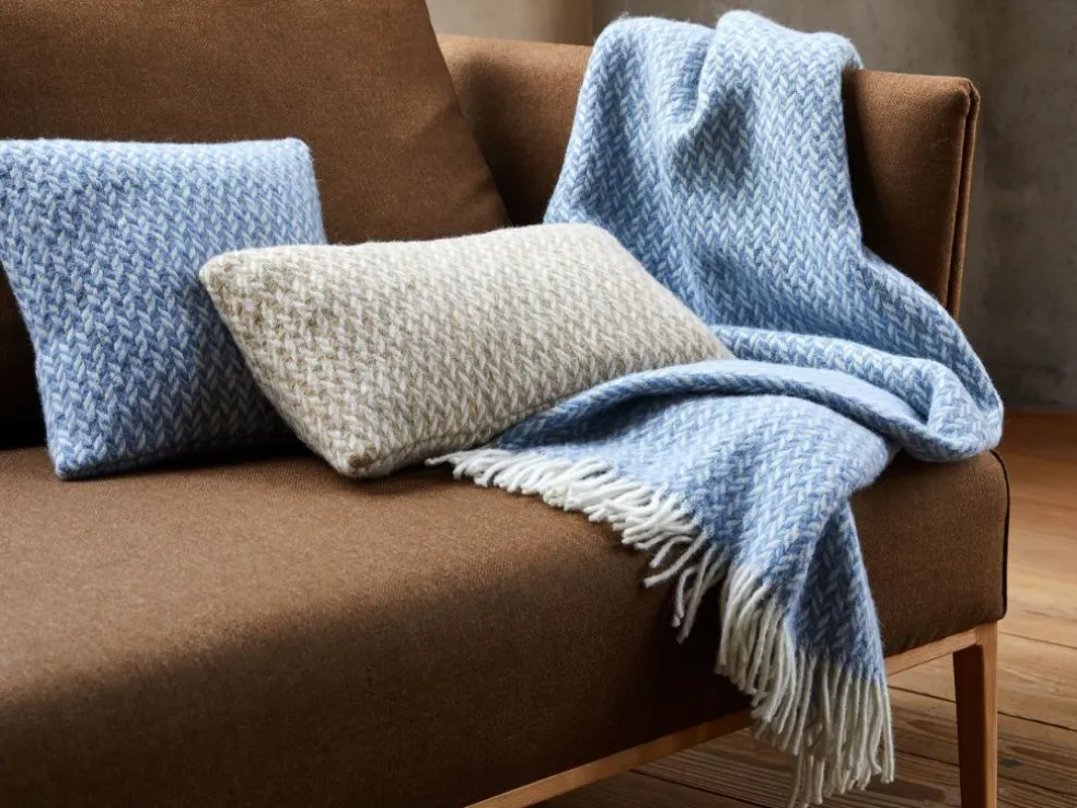 Zierkissenbezug Nolan, rauchblau, 40 x 40 cm, 100 % Schurwolle (Lamm), eco-wool