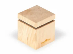 Zirbenduftspender mit Filz und Holzgewinde für Zirbenöl, 7 cm x 7 cm x 8,5 cm